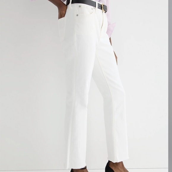 J crew 10” Demi boot crop jeans Billie white denim 28 - Picture 2 of 5
